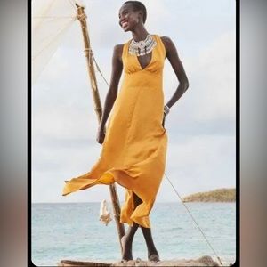 Mustard/Gold Banana Republic factory maxi dress.  New with tags.